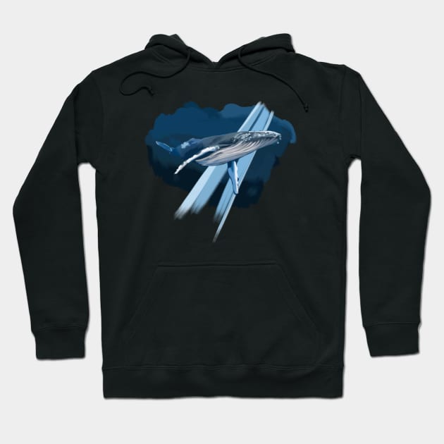 Humpback Whale Hoodie by NikSwiftDraws